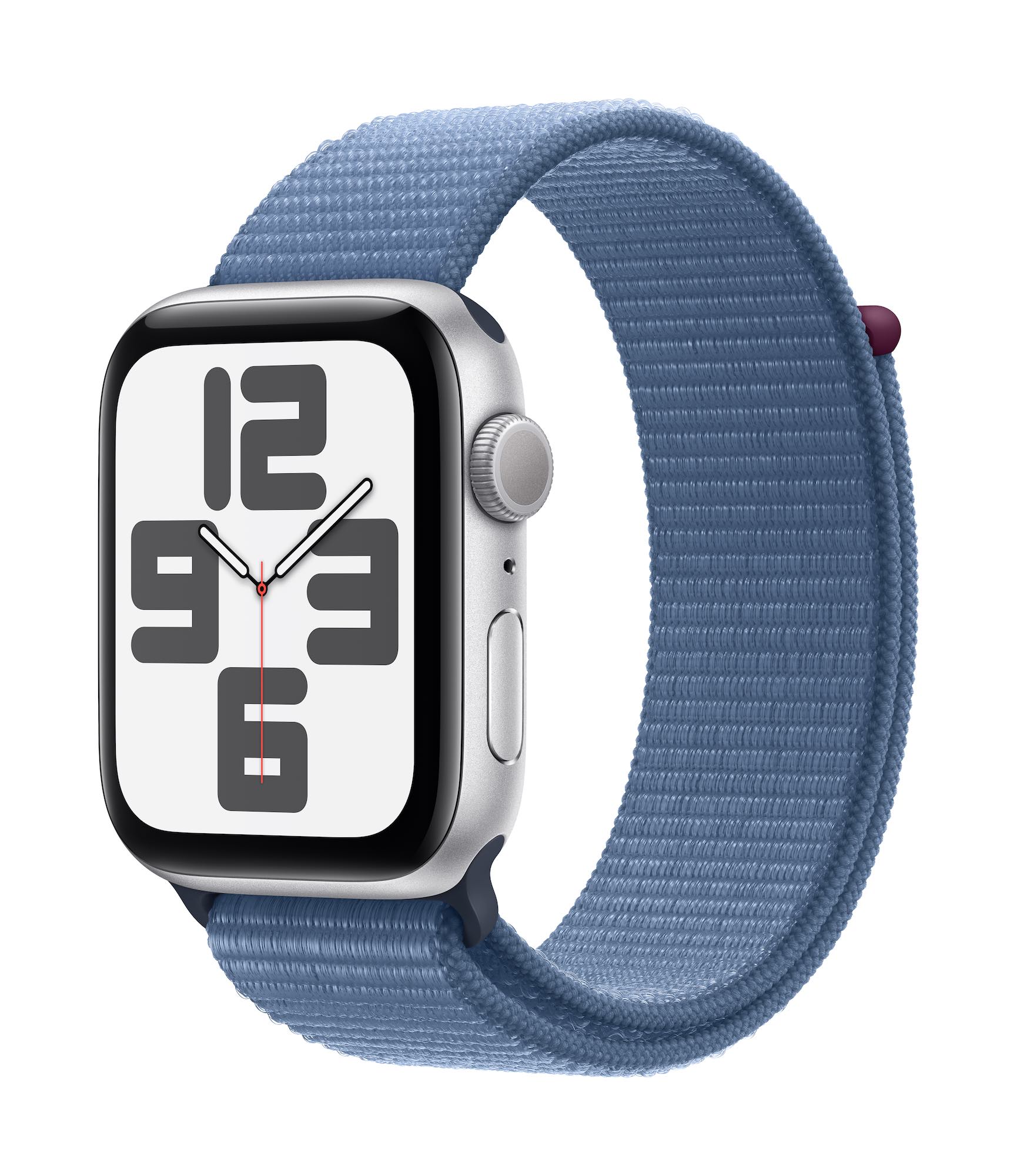 Apple Watch SE GPS 44mm Silver Winter Blue Sport Loop